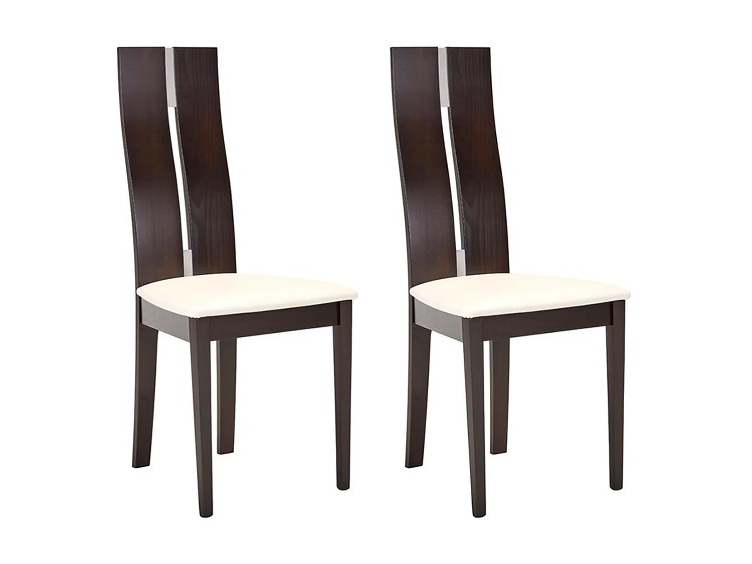 Lot de 2 chaises SALENA - Hêtre massif coloris wengé