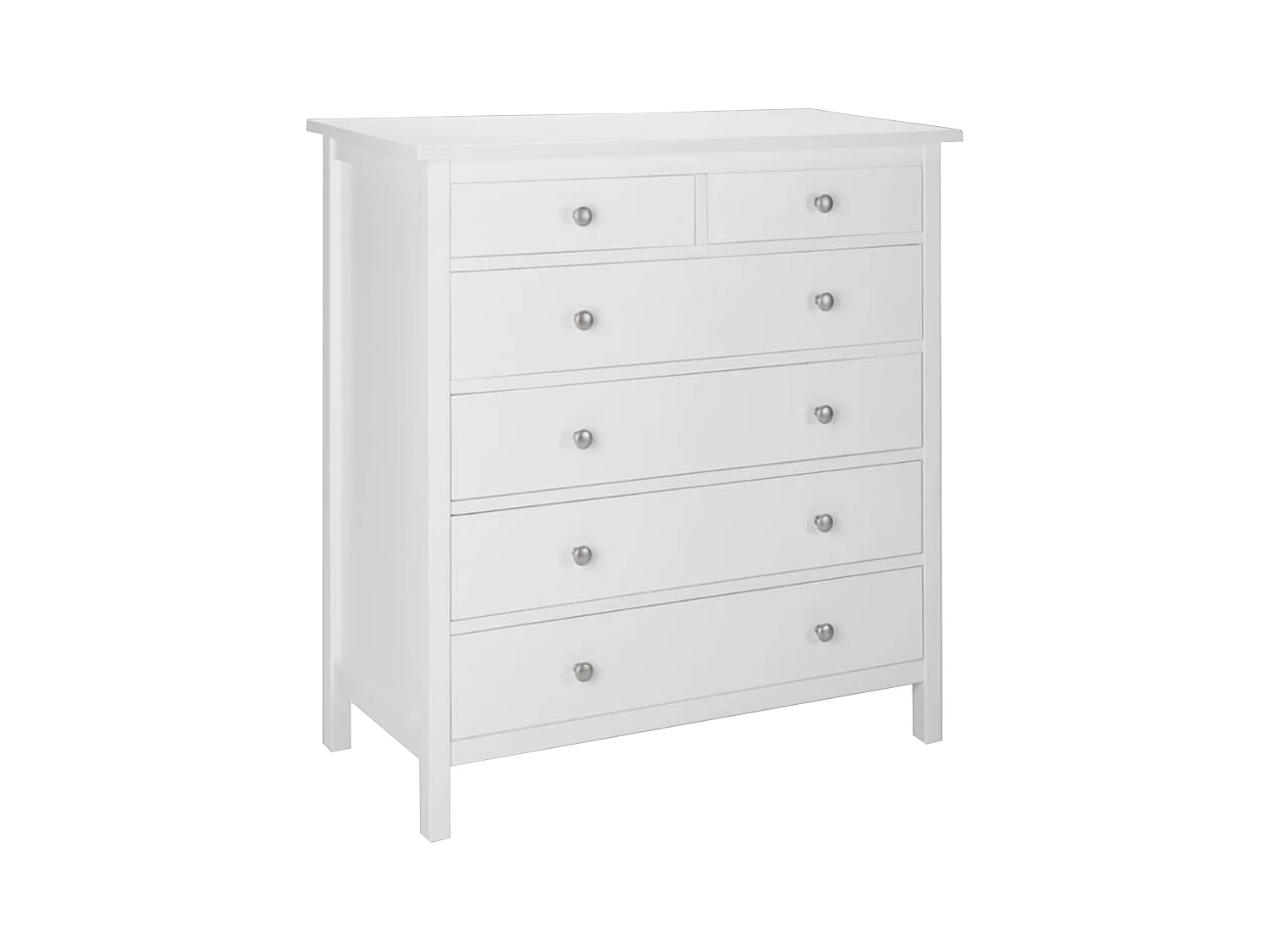 Comò 6 cassetti in pino massello bianco - ALBANE