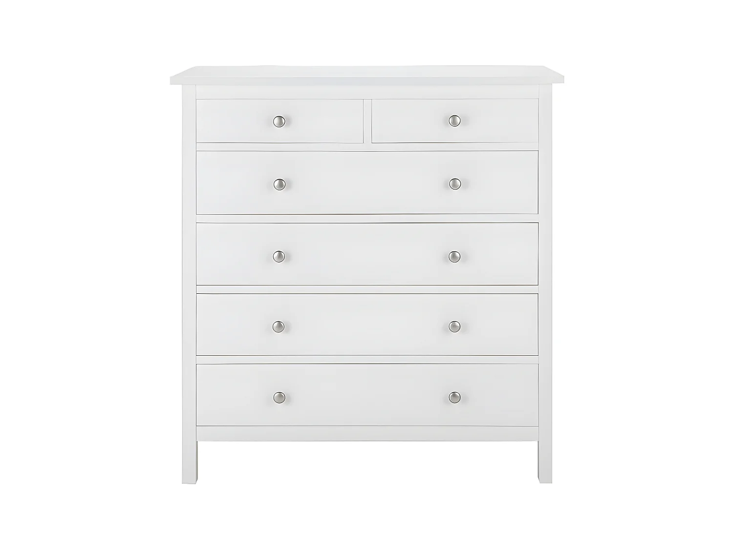 Comò 6 cassetti in pino massello bianco - ALBANE