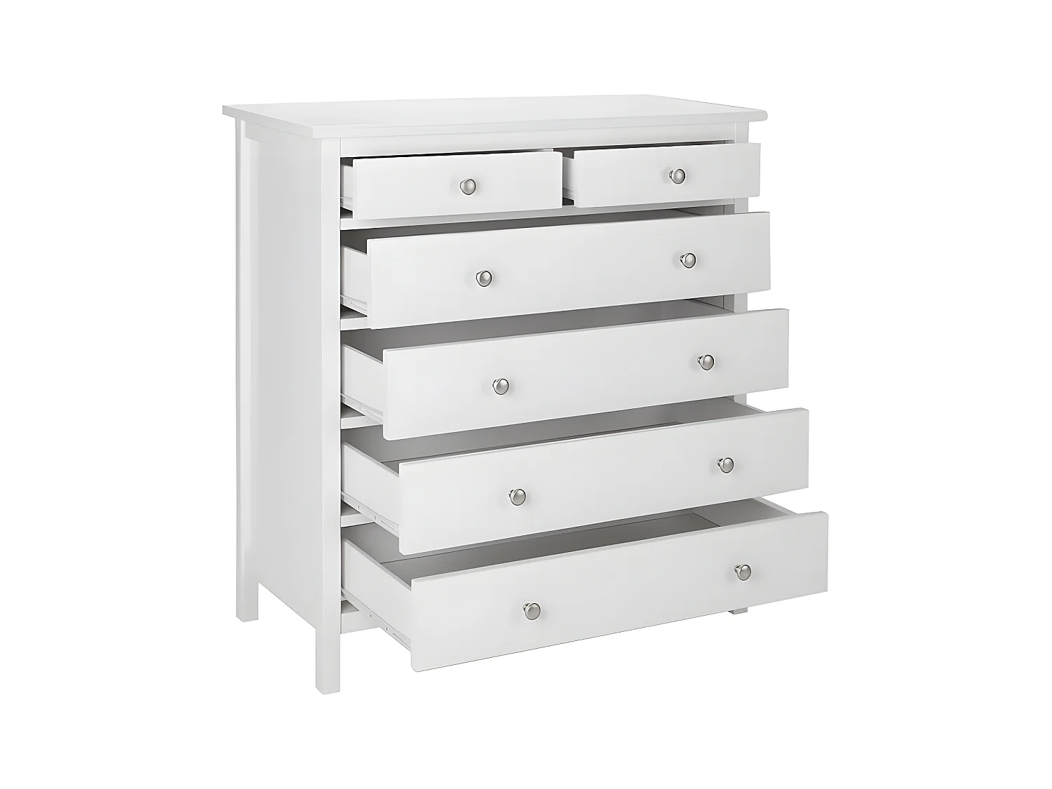 Comò 6 cassetti in pino massello bianco - ALBANE