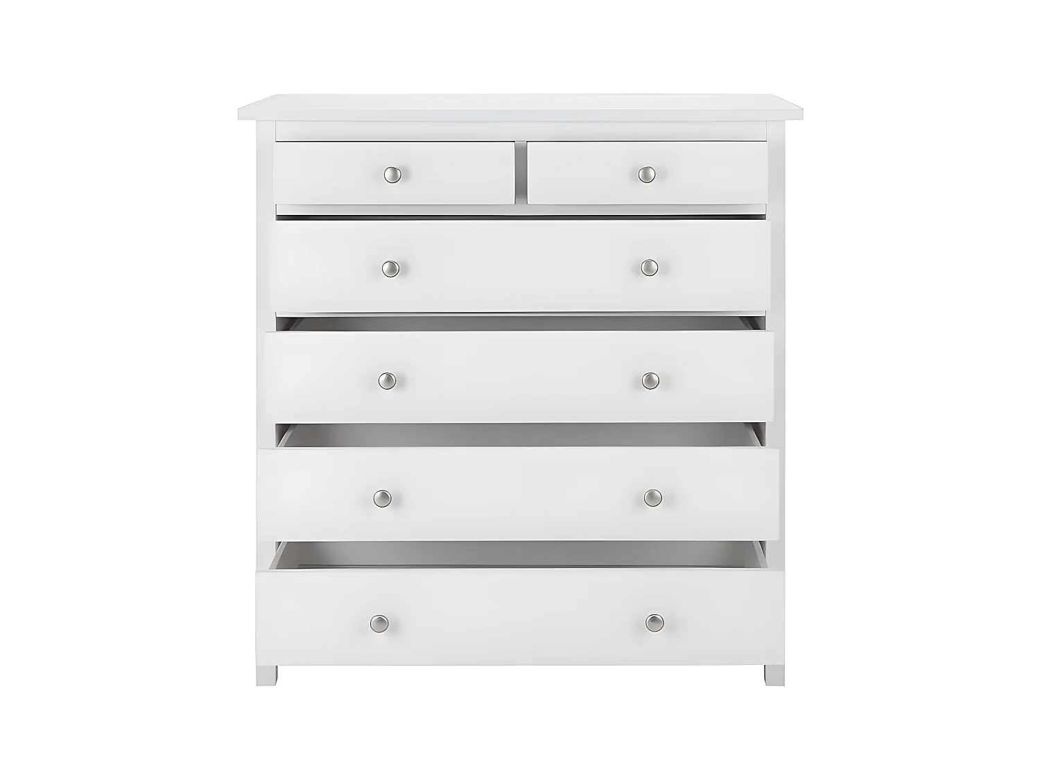 Comò 6 cassetti in pino massello bianco - ALBANE