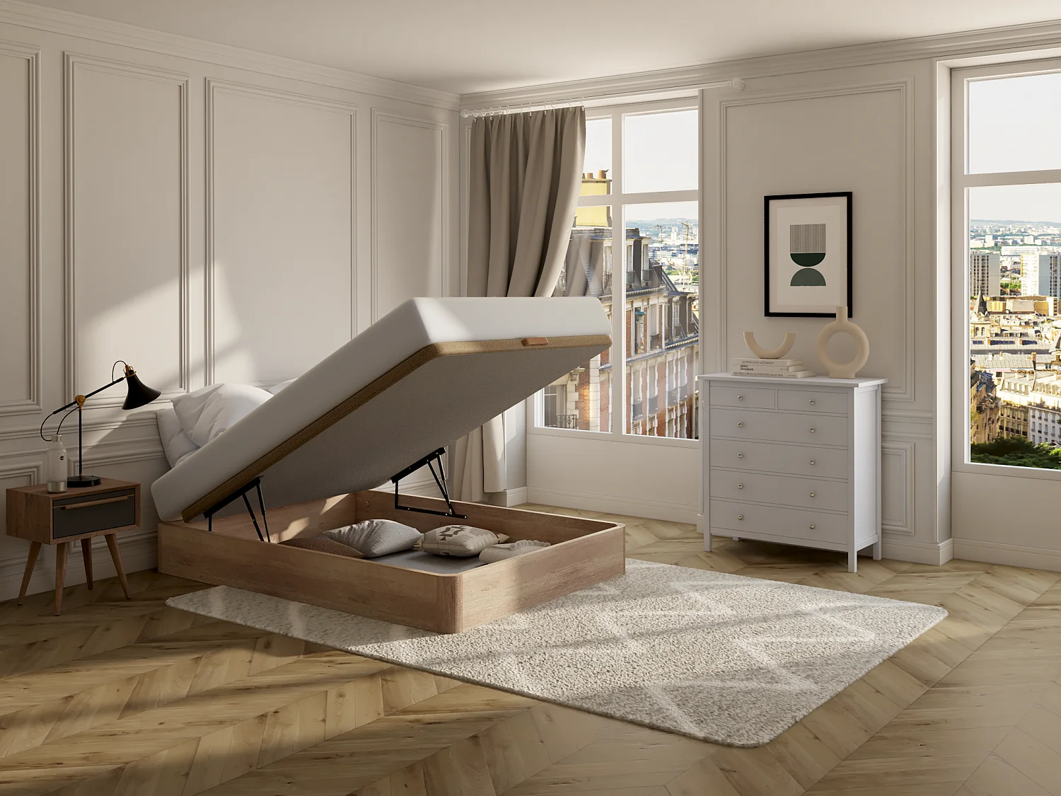 Commode ALBANE - 6 tiroirs - Pin blanc