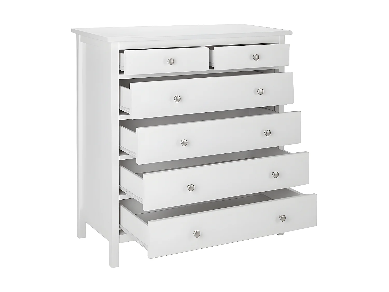 Commode ALBANE - 6 tiroirs - Pin blanc