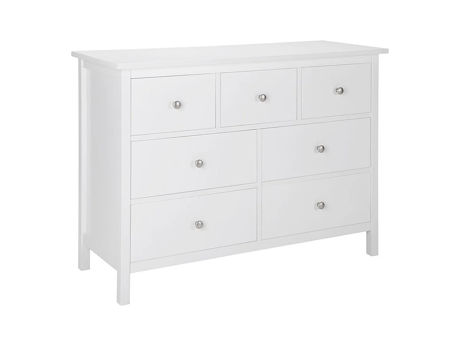 Komoda ALBANE - 7 szuflad - Biała sosna