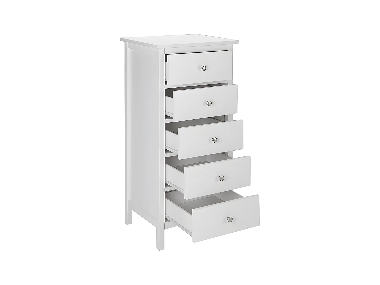 Cómoda ALBANE - 5 cajones - Pino blanco