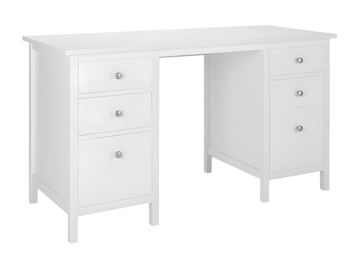 Schreibtisch Landhaus mit 4 Schubladen - Stil Holz - Weiß - ALBANE günstig online kaufen
