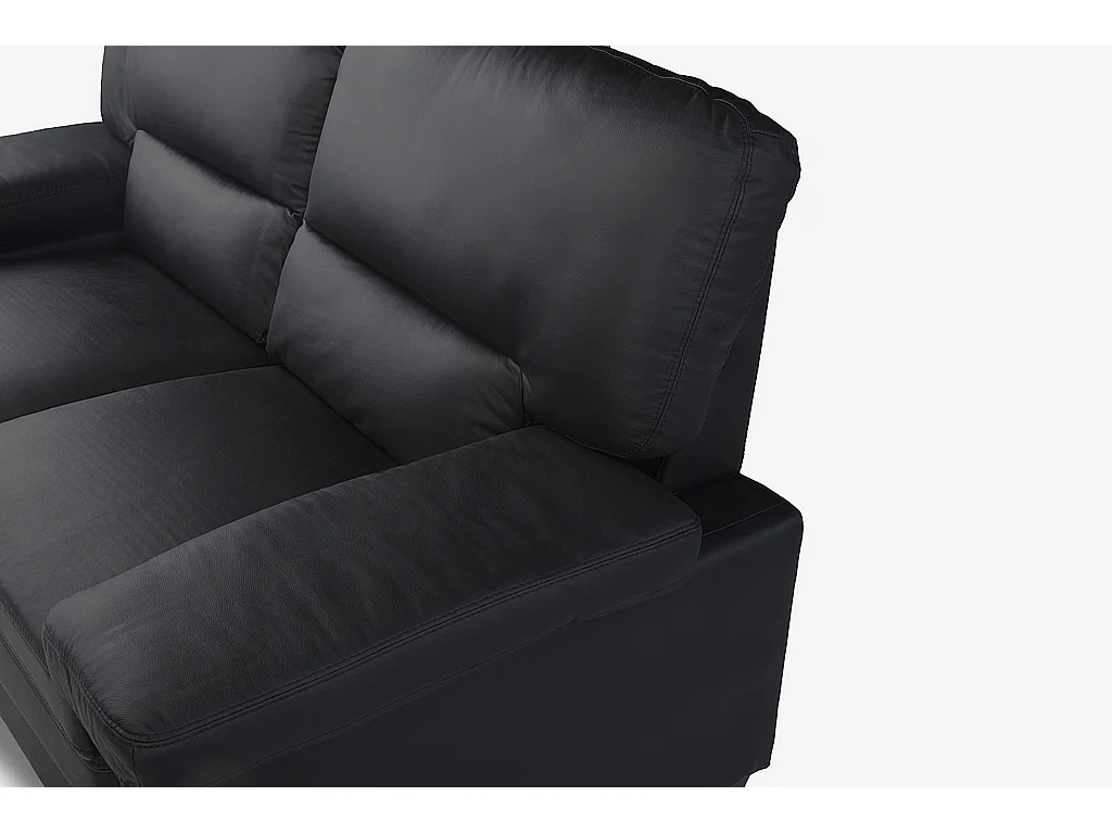 Ledersofa 2-Sitzer - Büffelleder - Schwarz - MIMAS