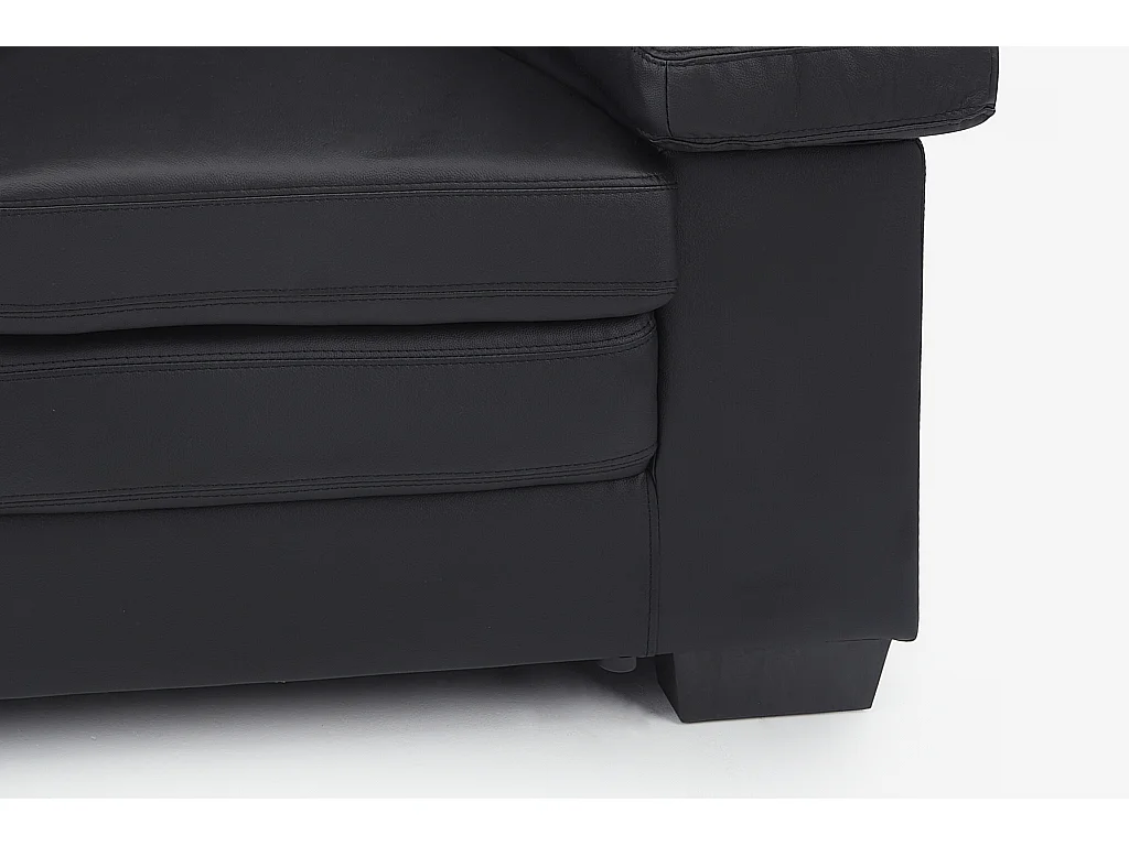 Ledersofa 2-Sitzer - Büffelleder - Schwarz - MIMAS