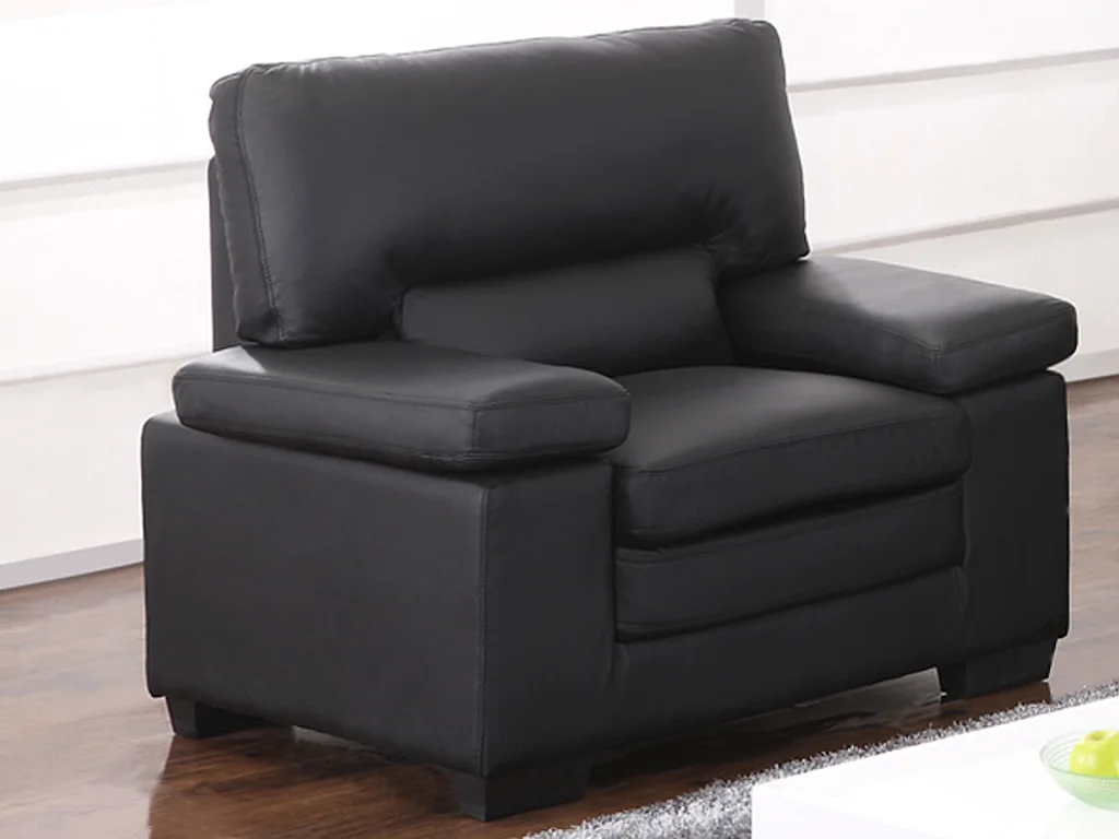 Poltrona in pelle di bufalo Nero - MIMAS