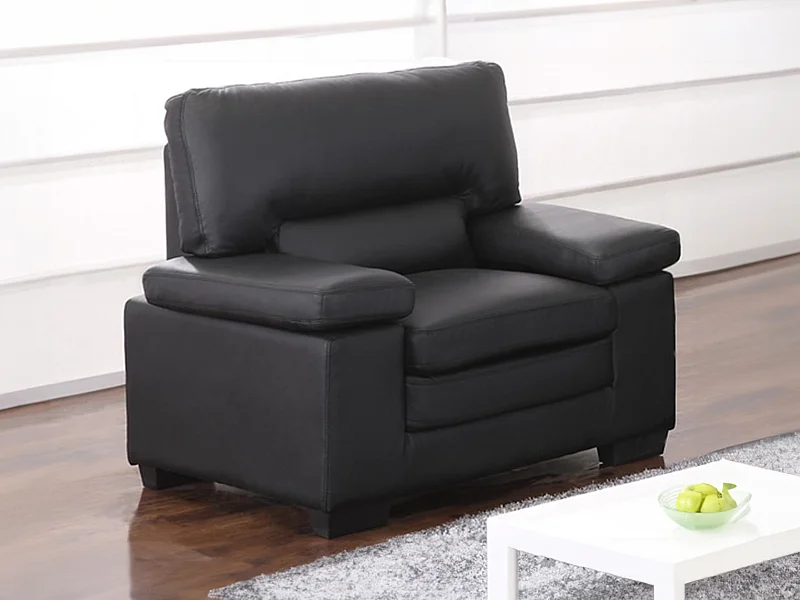 Fauteuil en cuir de buffle MIMAS - Noir