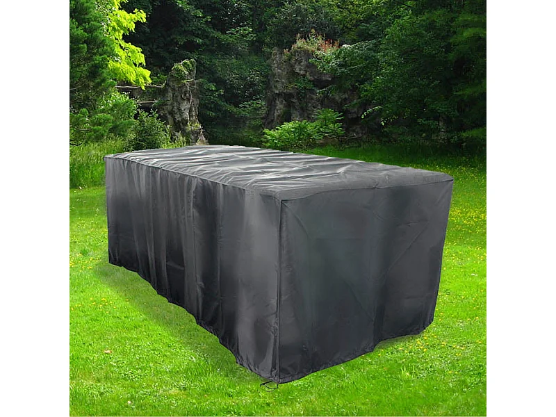 Beschermhoes voor tuinset Lusiana 8 plaatsen 194x94x68cm Zwart