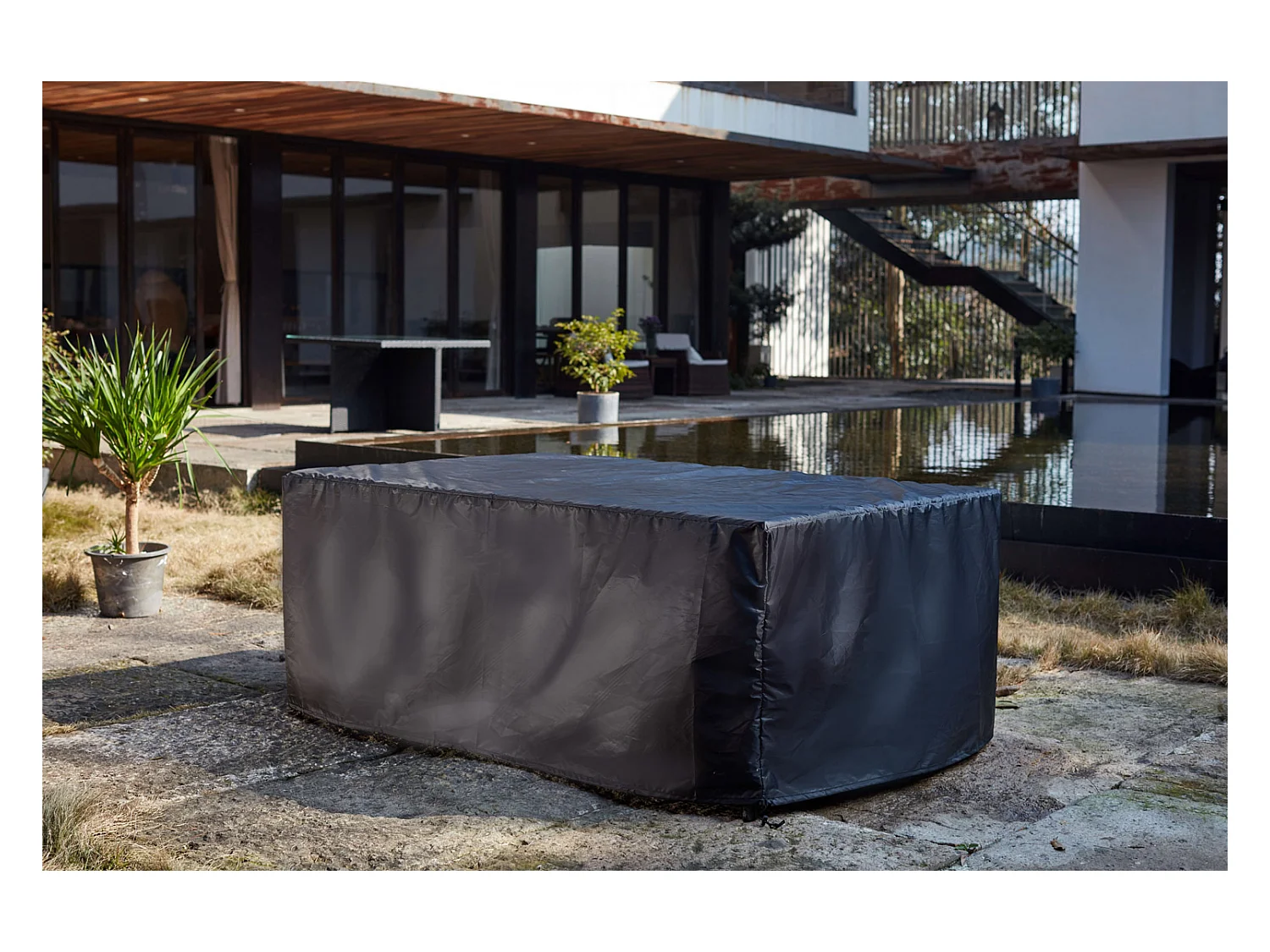Beschermhoes voor tuinset van hars FLORIDA 10 plaatsen 166 x 110 x 73 cm