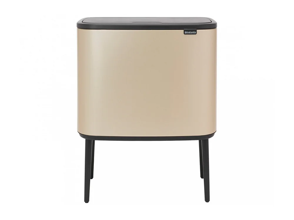 Cubo de basura Brabantia Bo Touch Bin 11L Champagne Diseño elegante para reciclaje