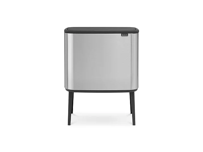Prullenbak Brabantia Bo Touch Bin 36L in Mat Grijs Staal - Elegant Ontwerp voor Afvalscheiding