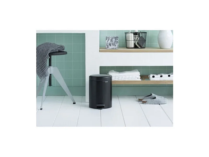 Poubelle Newlcon 5 L noir mat