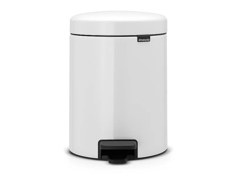 Cubo de Basura con Pedal New Icon 3L Blanco Brabantia - Cierre Suave y Antiodor