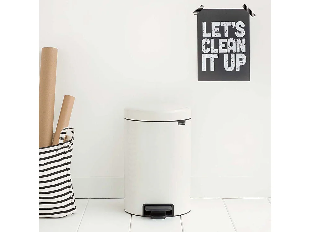 Treteimer New Icon 3L Weiß Brabantia - Leises Schließen und Geruchsfrei