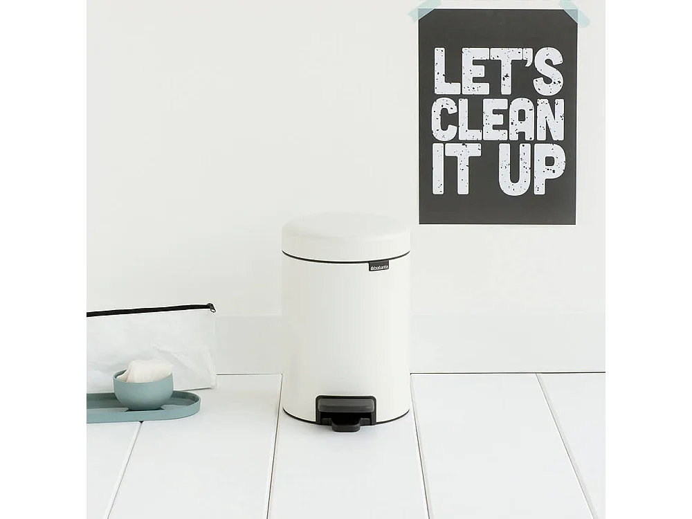 Treteimer New Icon 3L Weiß Brabantia - Leises Schließen und Geruchsfrei