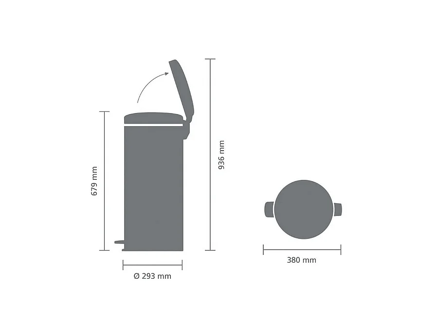 Kosz na śmieci NewIcon Matowy Czarny 30L Brabantia