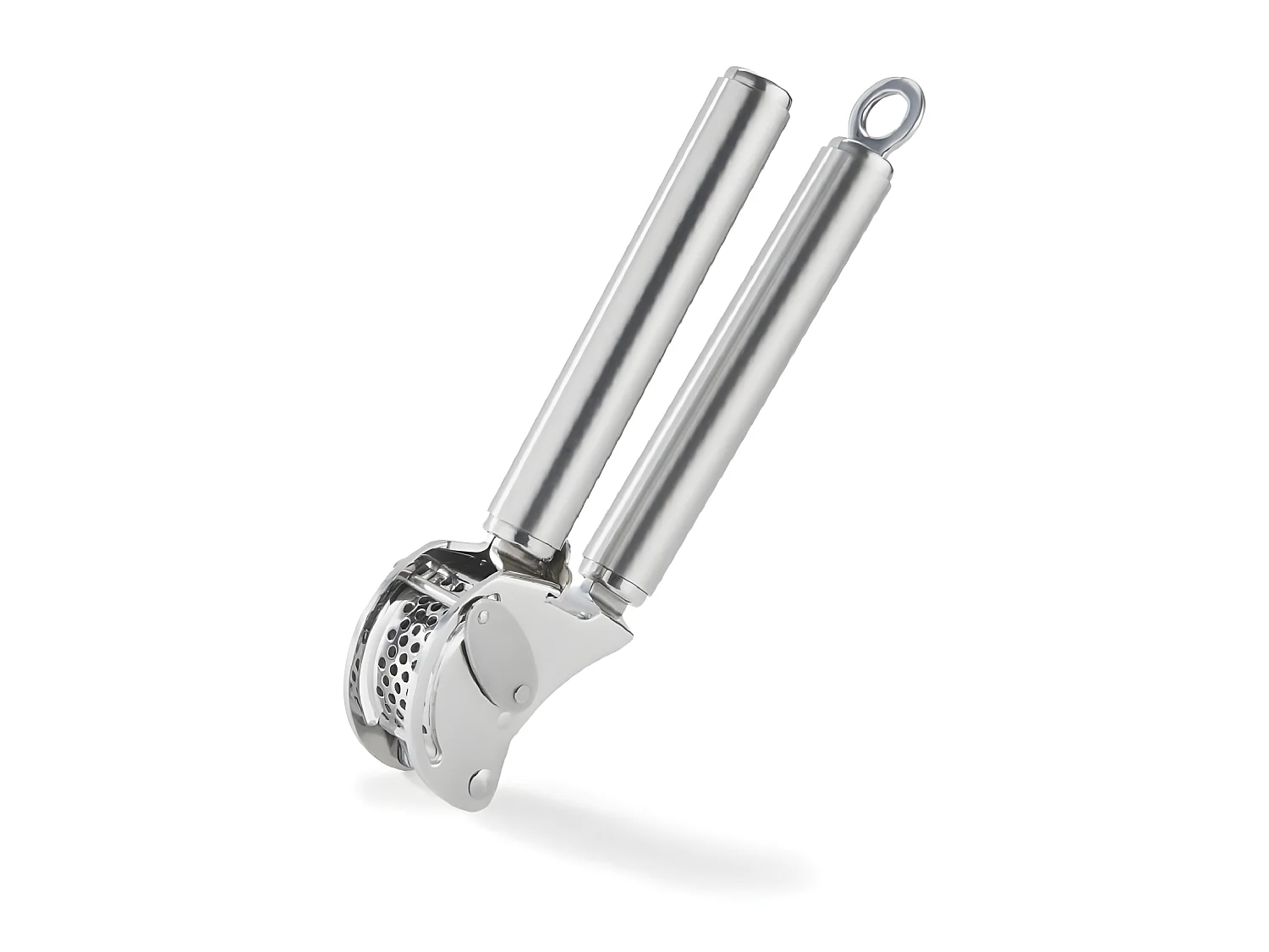 Prensa ajos con gancho de acero inoxidable y raspador Rösle 20 cm