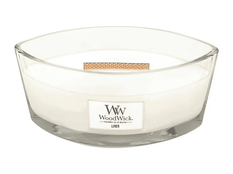 Geurkaars ellips, Linen, wit 453 gr