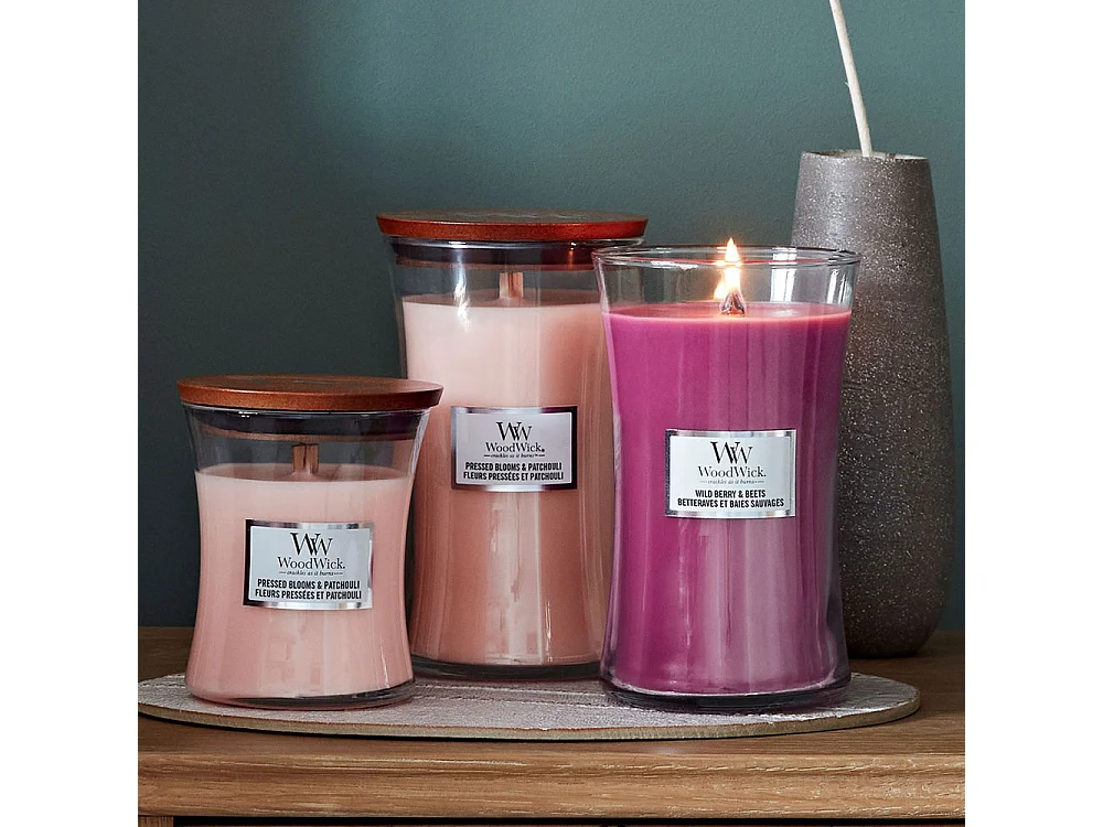 Bougie fleurs pressées patchouli grand modèle