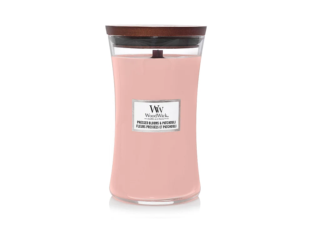 Bougie fleurs pressées patchouli grand modèle