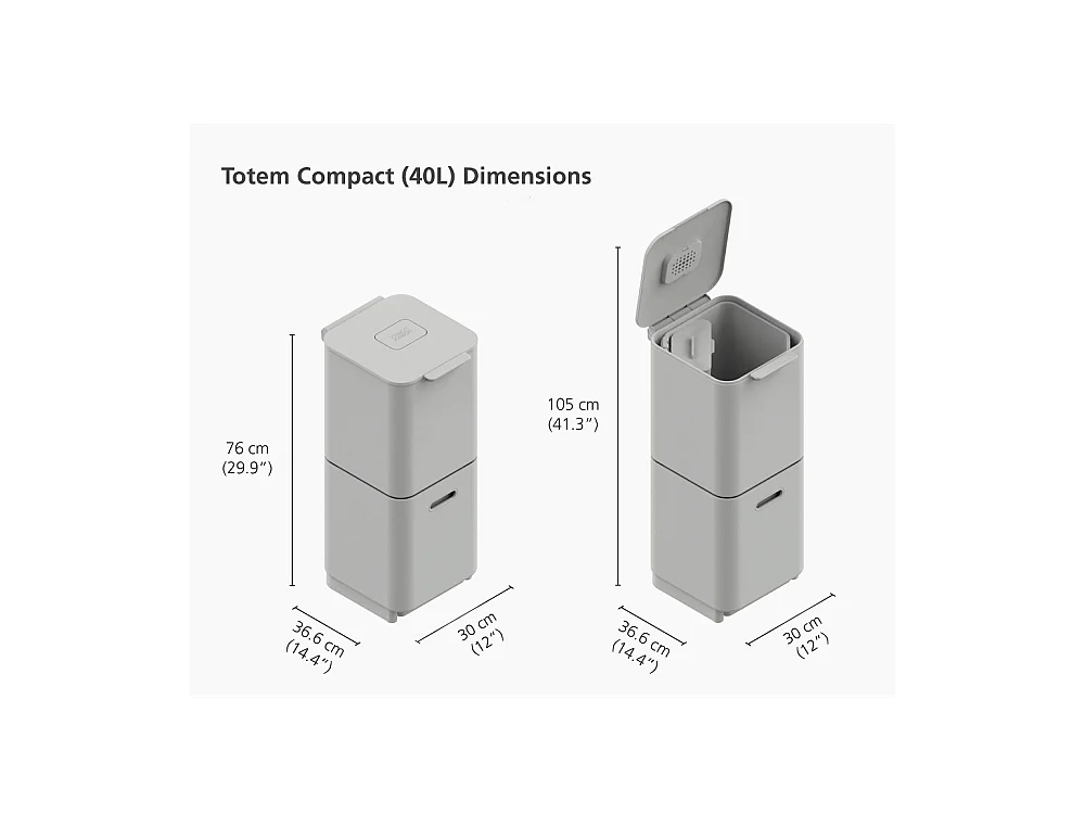 Poubelle de tri sélectif Totem 40L beige