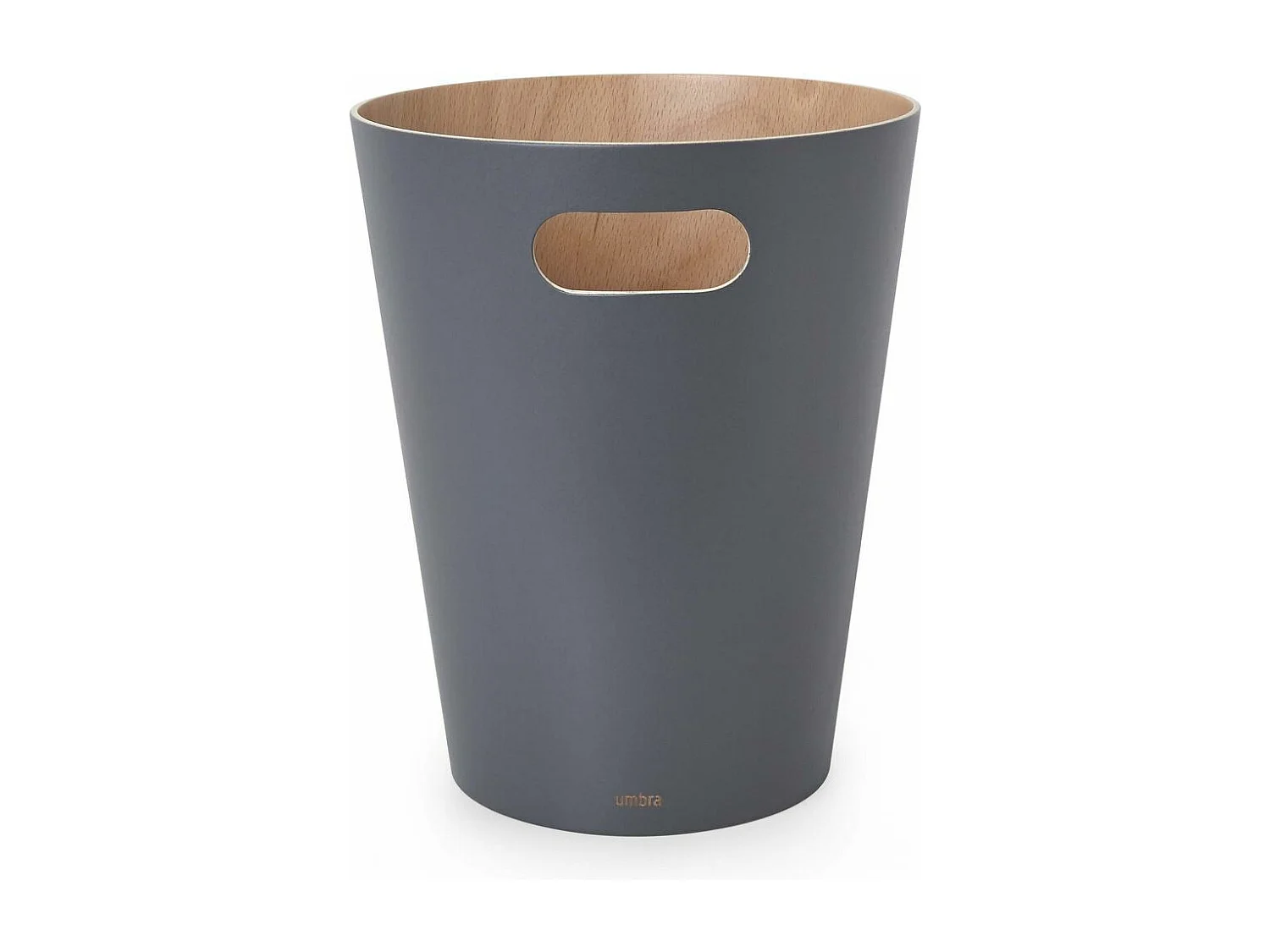 Corbeille à papiers en bois 7,5L anthracite Woodrow