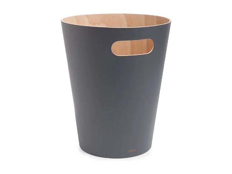 Corbeille à papiers en bois 7,5L anthracite Woodrow