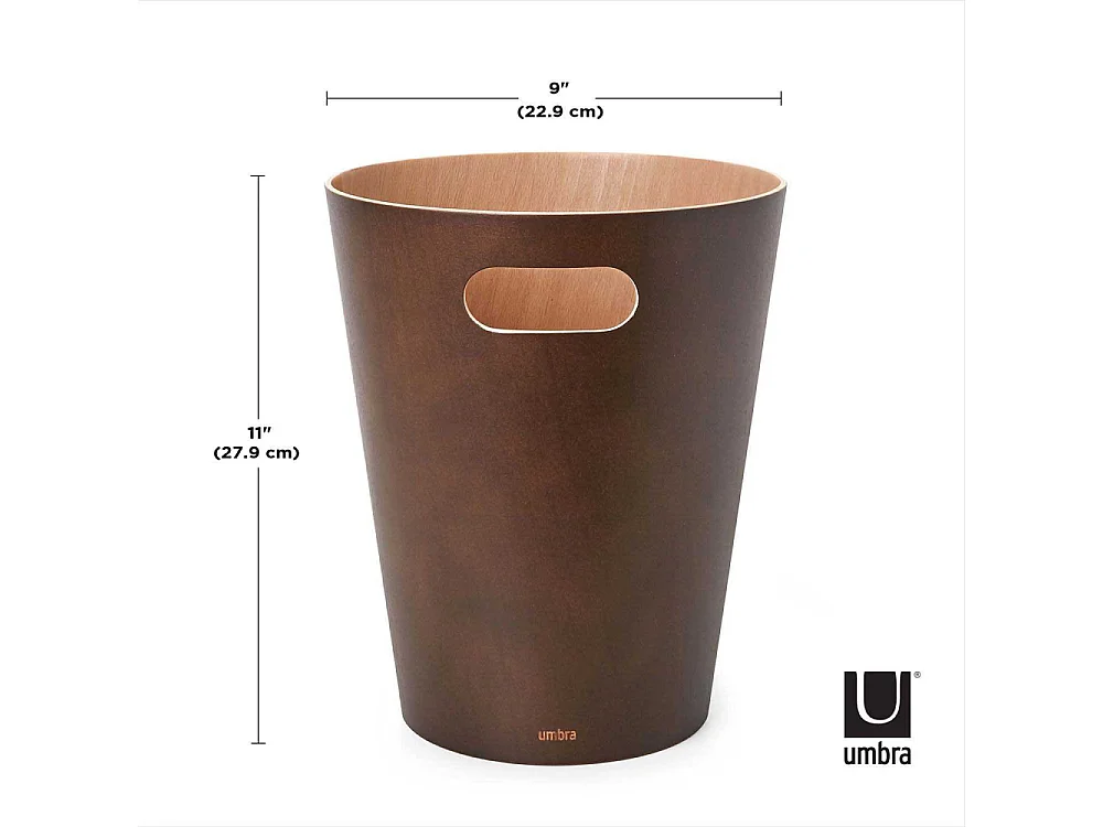 Corbeille à papiers en bois 7,5L Woodrow espresso