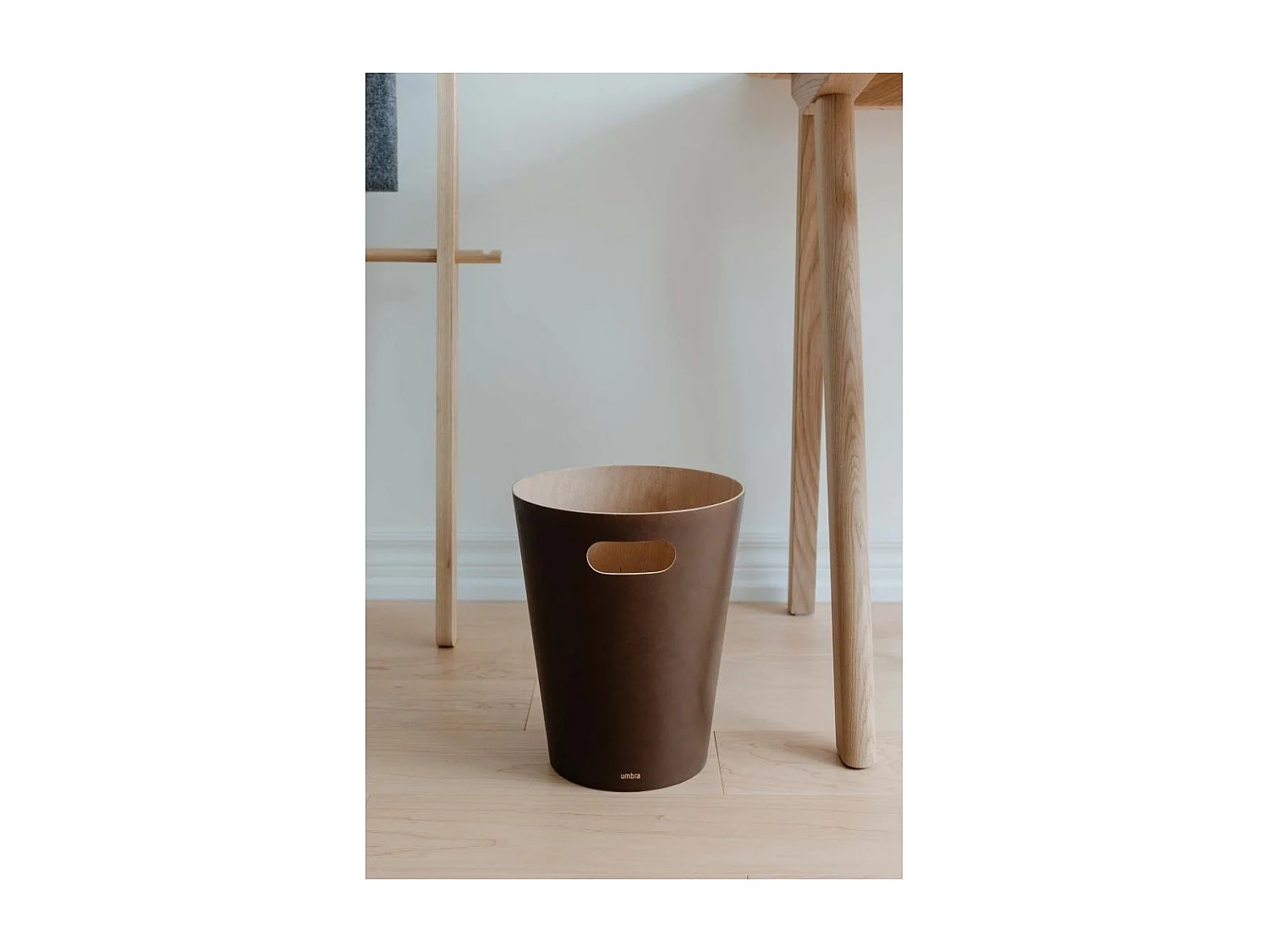 Corbeille à papiers en bois 7,5L Woodrow espresso