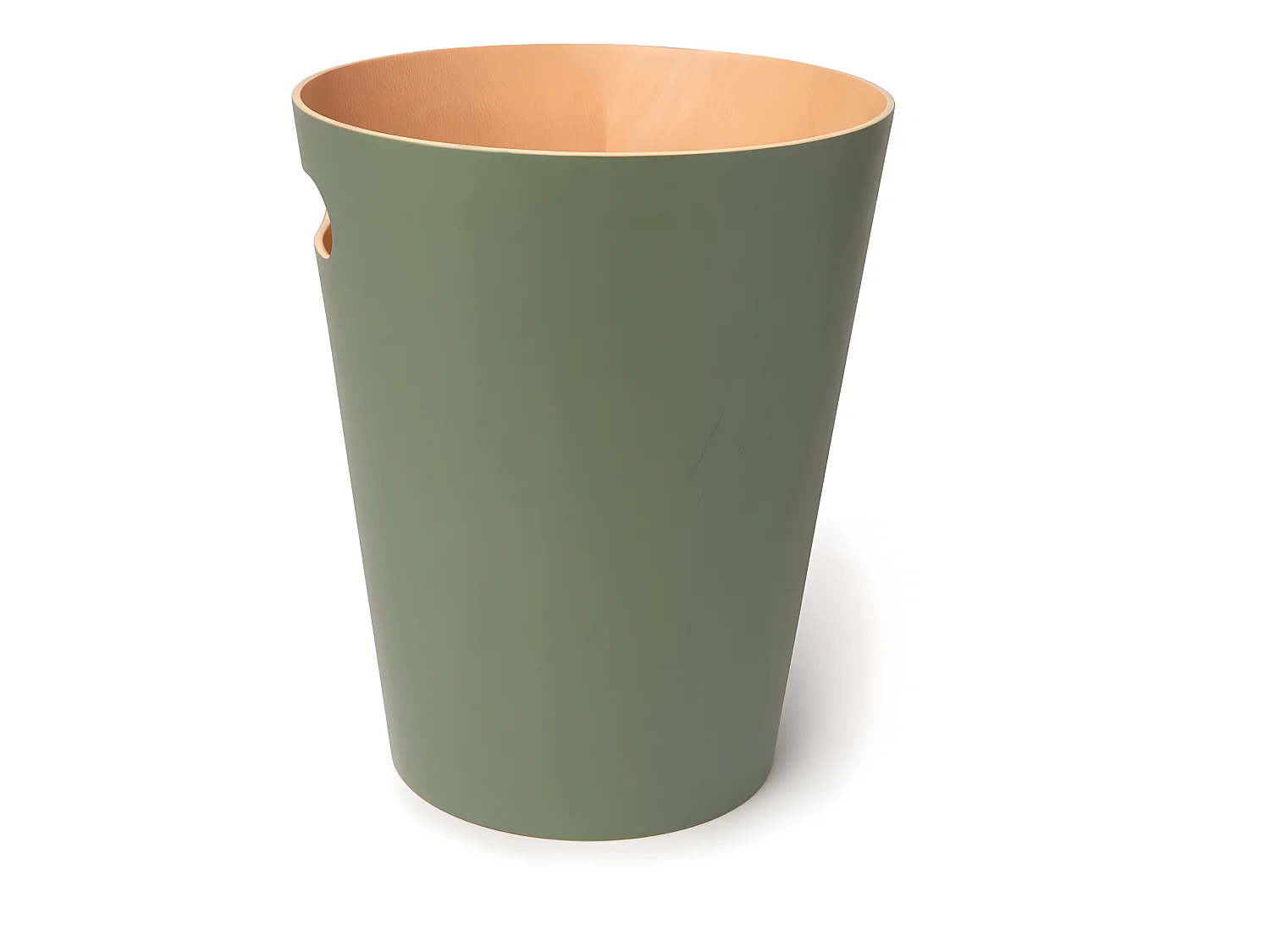 Corbeille à papiers en bois 7,5L Woodrow verte