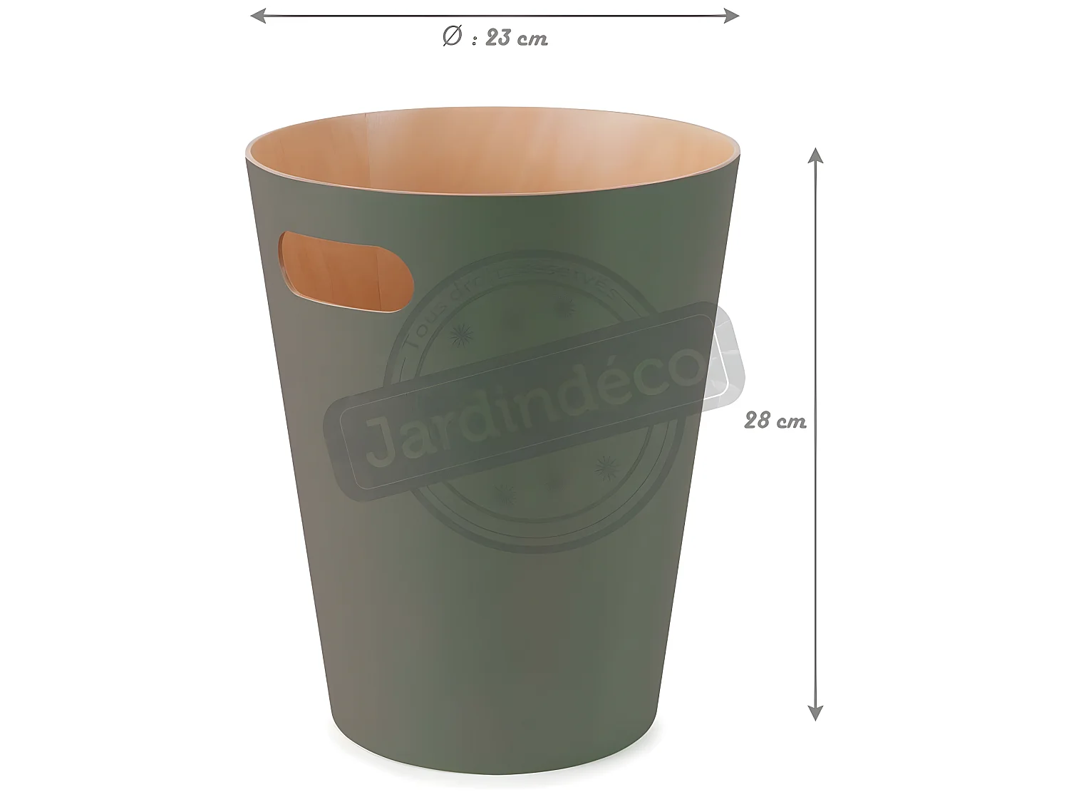 Corbeille à papiers en bois 7,5L Woodrow verte