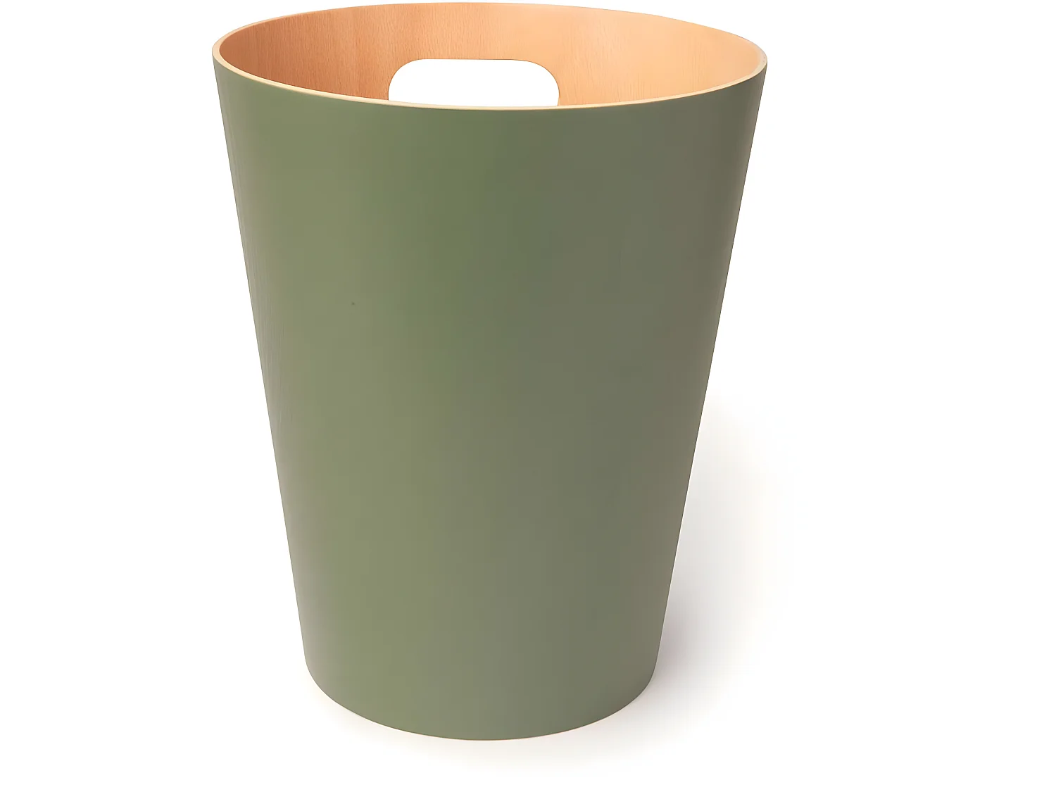 Corbeille à papiers en bois 7,5L Woodrow verte