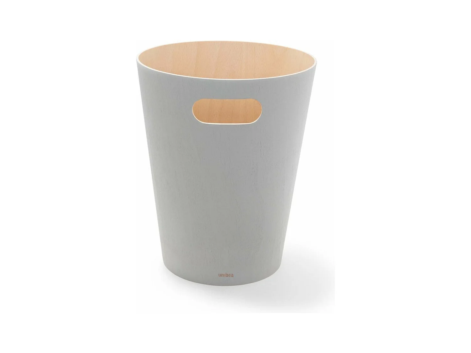 Poubelle à papiers en bois Woodrow grise 7.5L