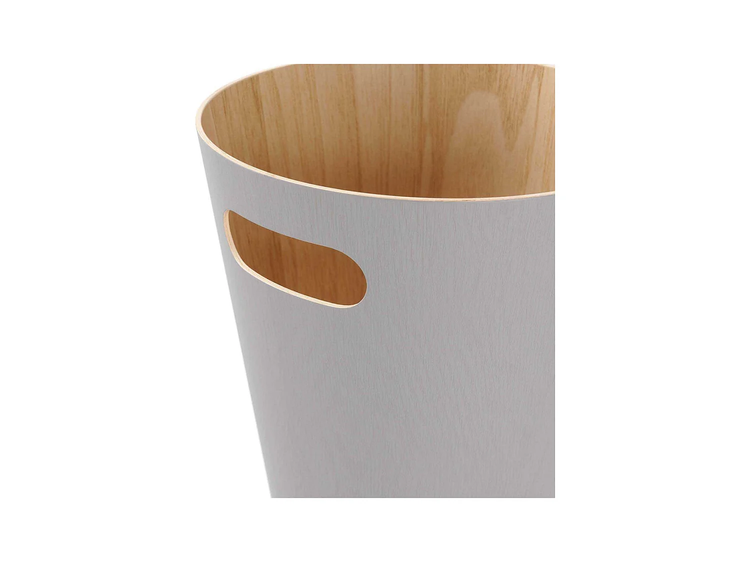 Poubelle à papiers en bois Woodrow grise 7.5L