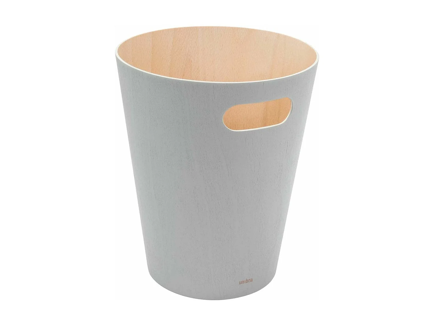 Poubelle à papiers en bois Woodrow grise 7.5L
