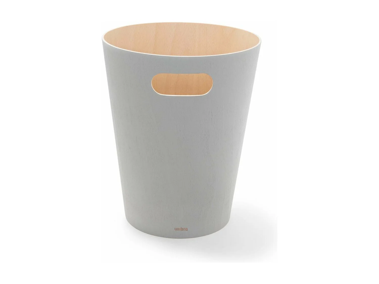 Poubelle à papiers en bois Woodrow grise 7.5L