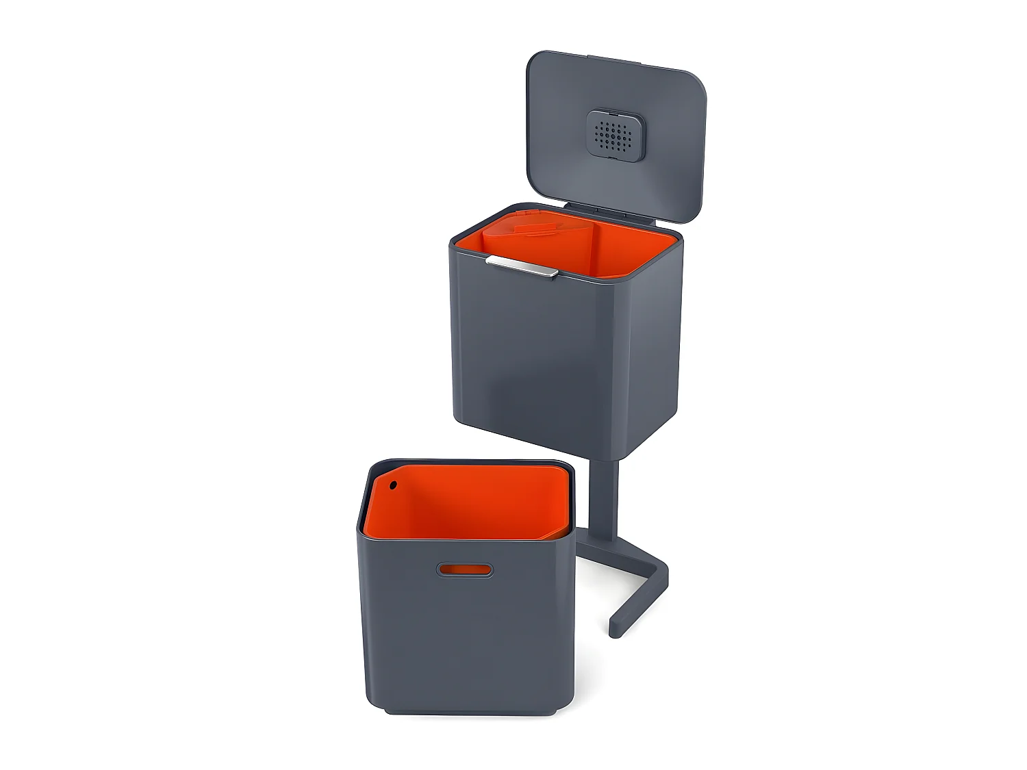 Poubelle de tri sélectif Totem 60L Anthracite