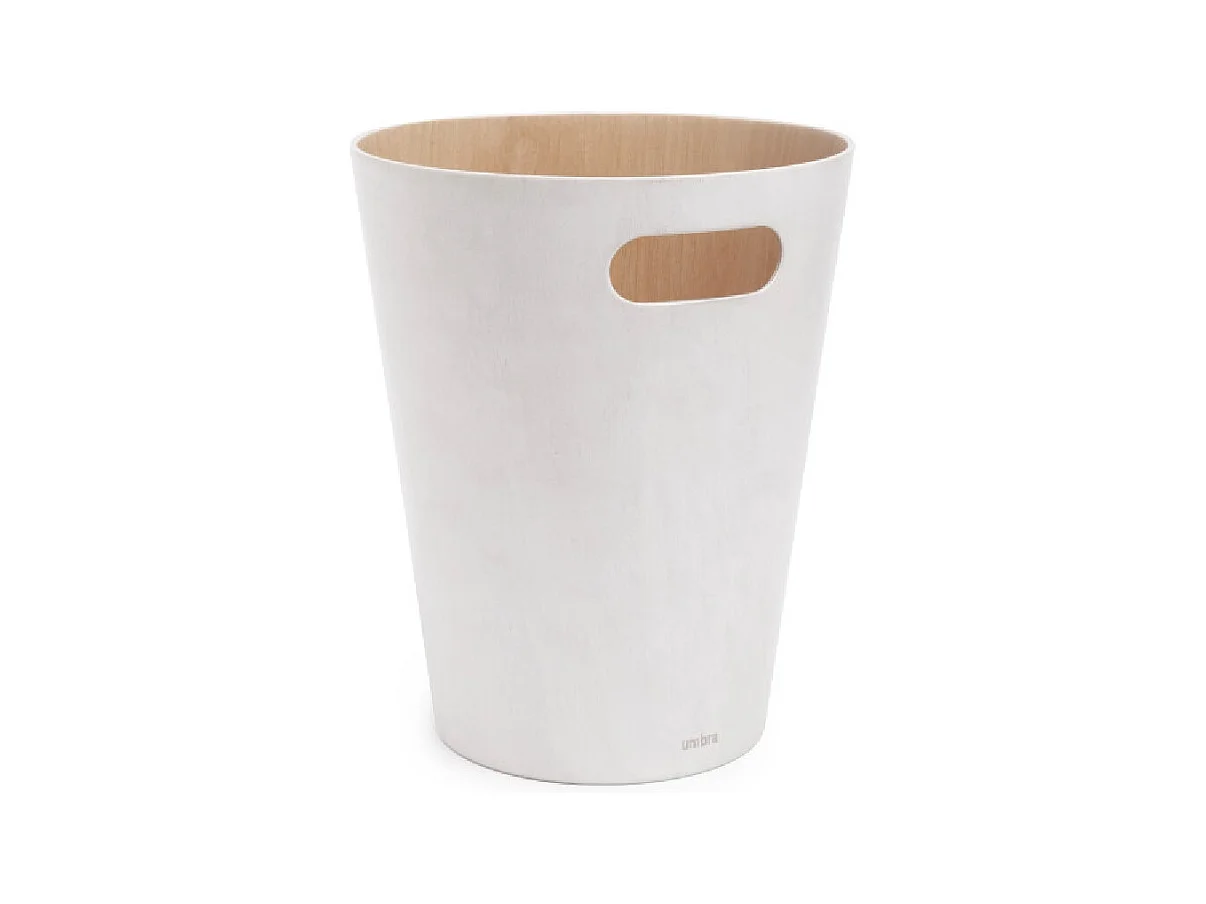 Corbeille à papiers en bois 7,5L blanc Woodrow