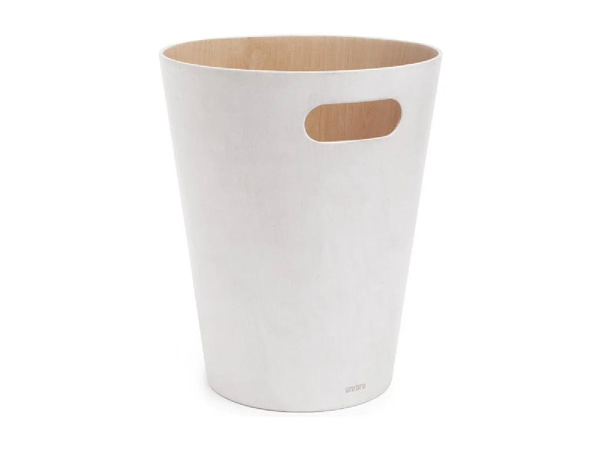 Corbeille à papiers en bois 7,5L blanc Woodrow