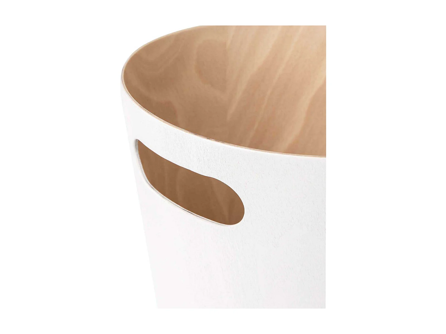 Corbeille à papiers en bois 7,5L blanc Woodrow