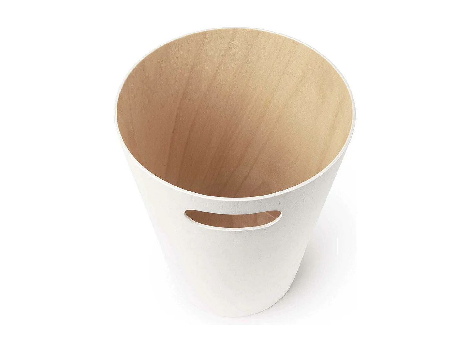 Corbeille à papiers en bois 7,5L blanc Woodrow