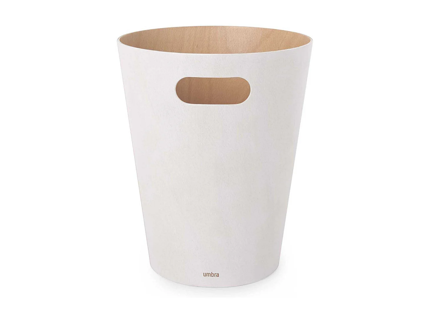 Corbeille à papiers en bois 7,5L blanc Woodrow