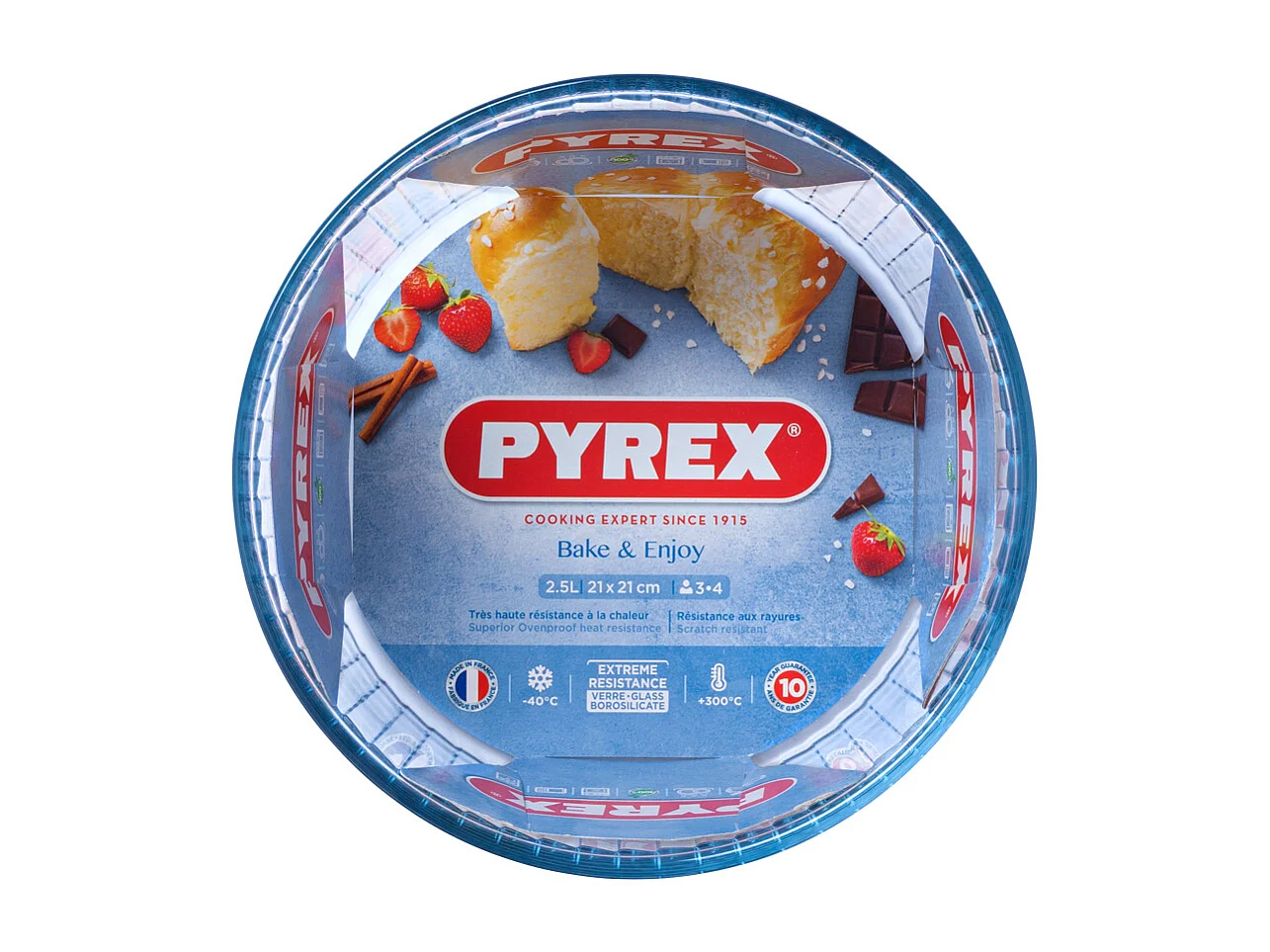 Molde de souffle para horno Classic Pyrex redondo vidrio Ø21x10 cm