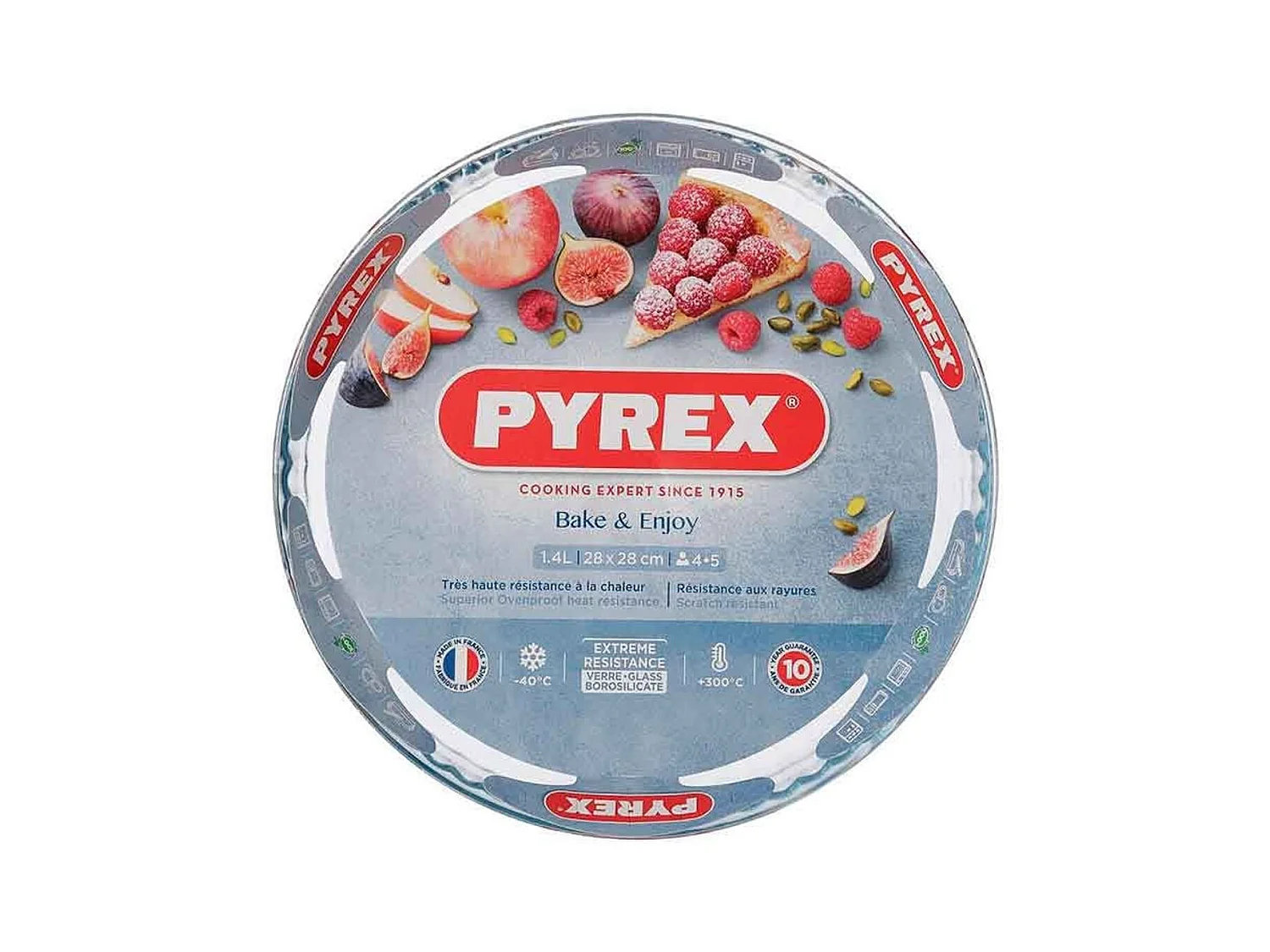 Molde de tarta para horno Classic Pyrex redondo vidrio Ø27,7x3,5 cm