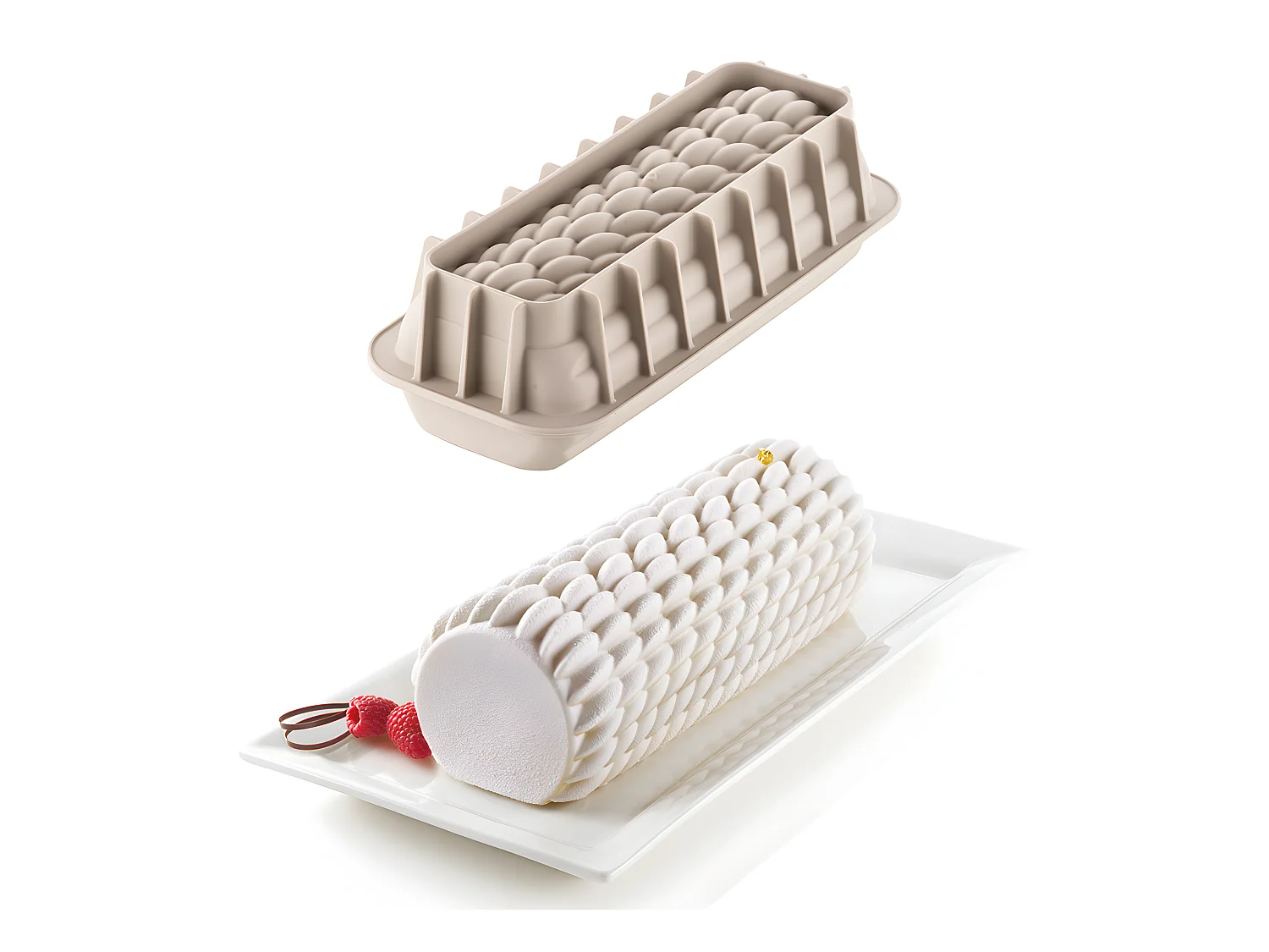 Moule bûche en silicone quenelle