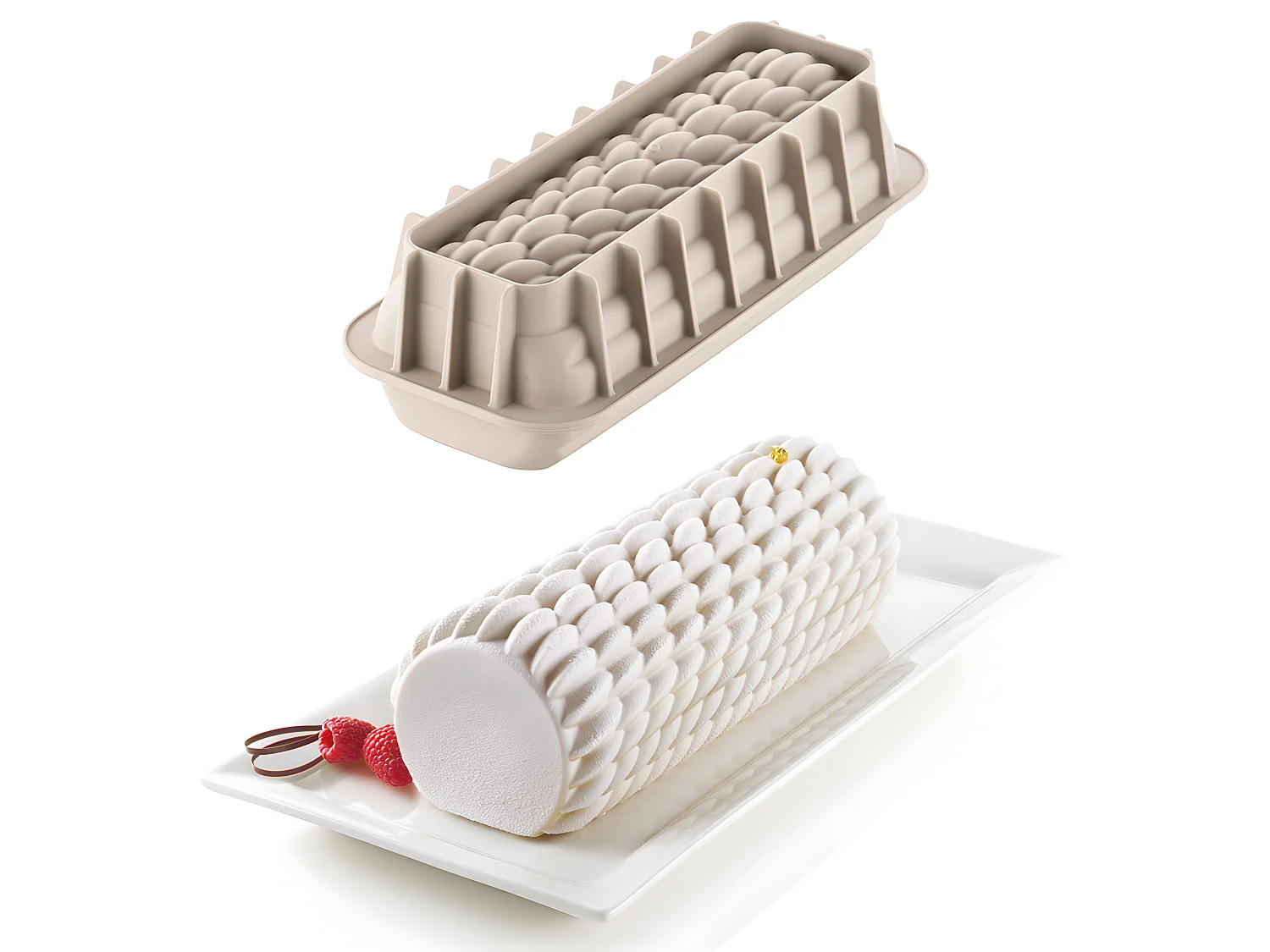 Moule bûche en silicone quenelle