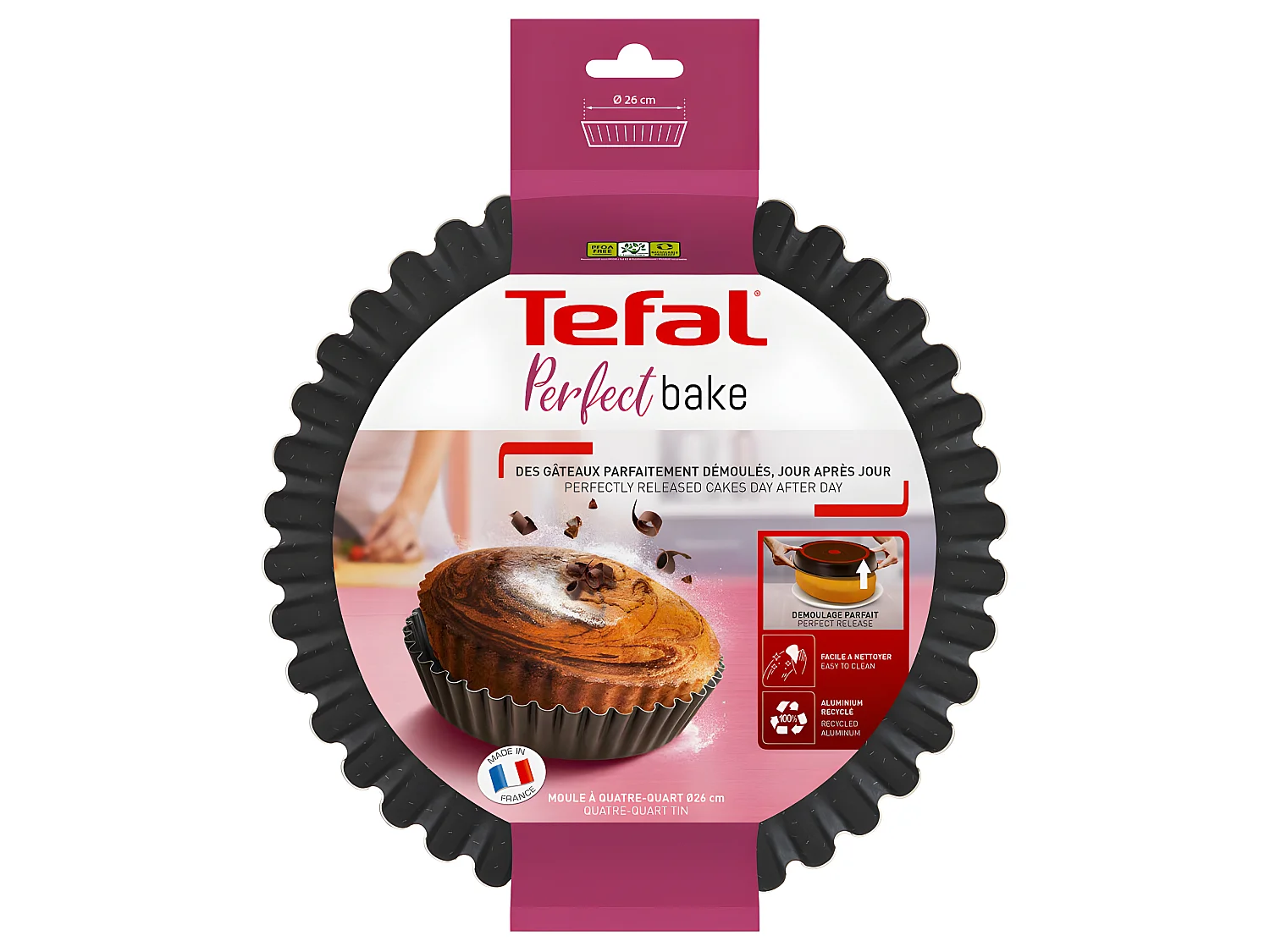 Moule à quatre quarts 23 cm Perfect Bake